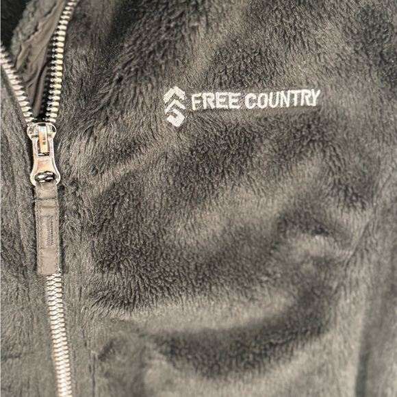 FREE COUNTRY Womens Plush Full Zip Jacket Black Large Zip pockets - Picture 4 of 9